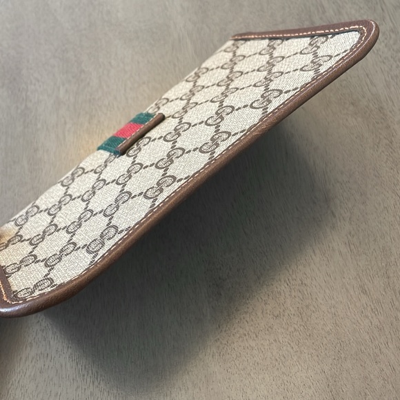 Vintage Gucci GG Monogram PVC Leather Sherry Line Canvas Pouch - Picture 6 of 13